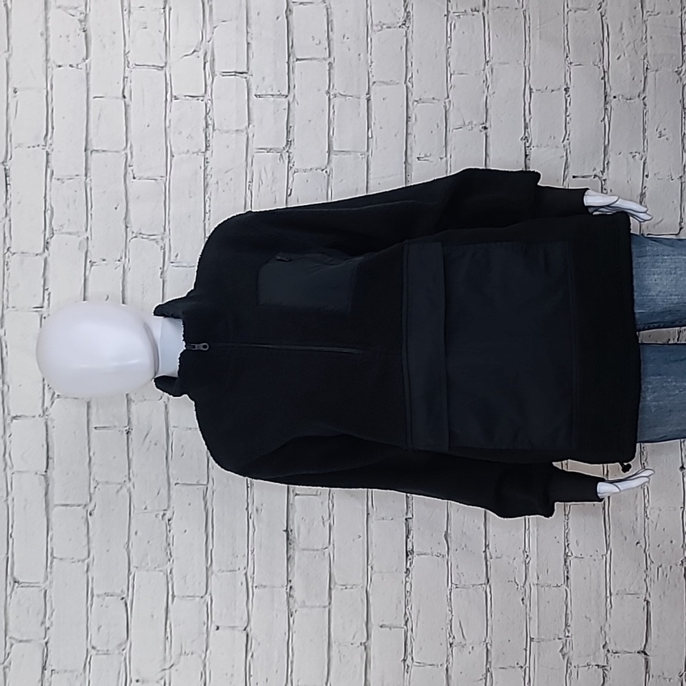 Aerie Offline Fuzzy Sherpa Fleece Long Sleeve Quarter Zip Pullover in Black NWT